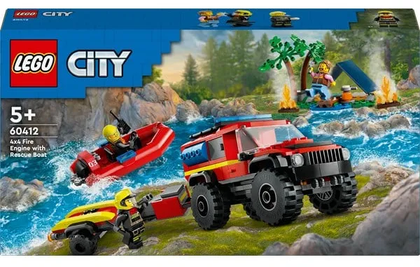 LEGO City 60412 Geländewagen-Feuerwehrfahrzeug mit Rettungsboot