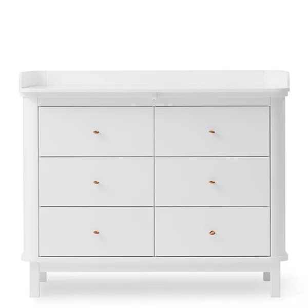 Oliver Furniture Wood Wickelkommode mit 6 Schubladen Weiß